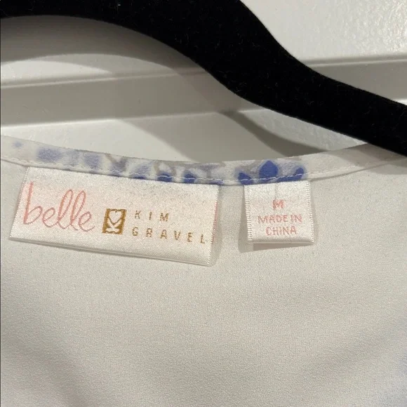 Belle by Kim Gravel White Tunic with Blue and Gray Print - Picture 2 of 3